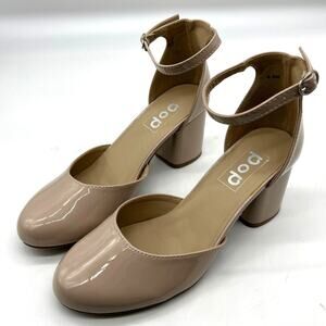 Pop Womens Gal Block Heel Nude Pumps Size 8.5M